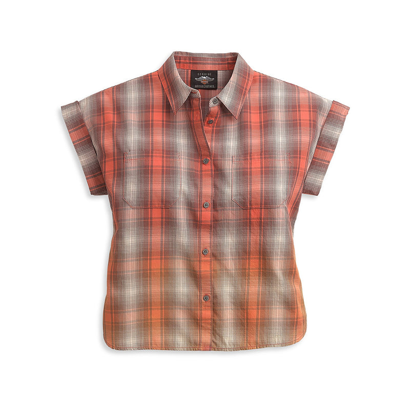 Checked Short Sleeve Shirt - Women