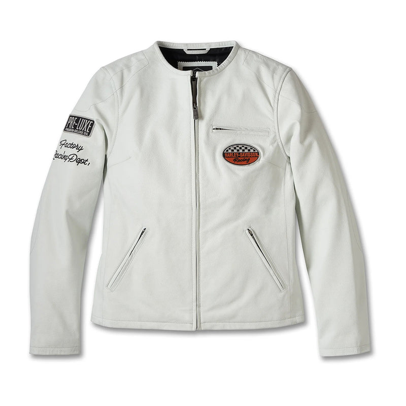 Veste en cuir blanc Harley-Davidson Édition 120e Anniversaire - Femme