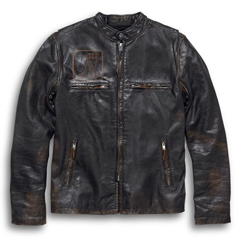 Veste en cuir vieilli Speed - Homme