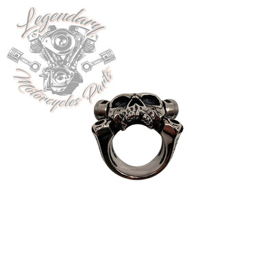 Anello in acciaio teschio pistone Harley Davidson Rif. STR002