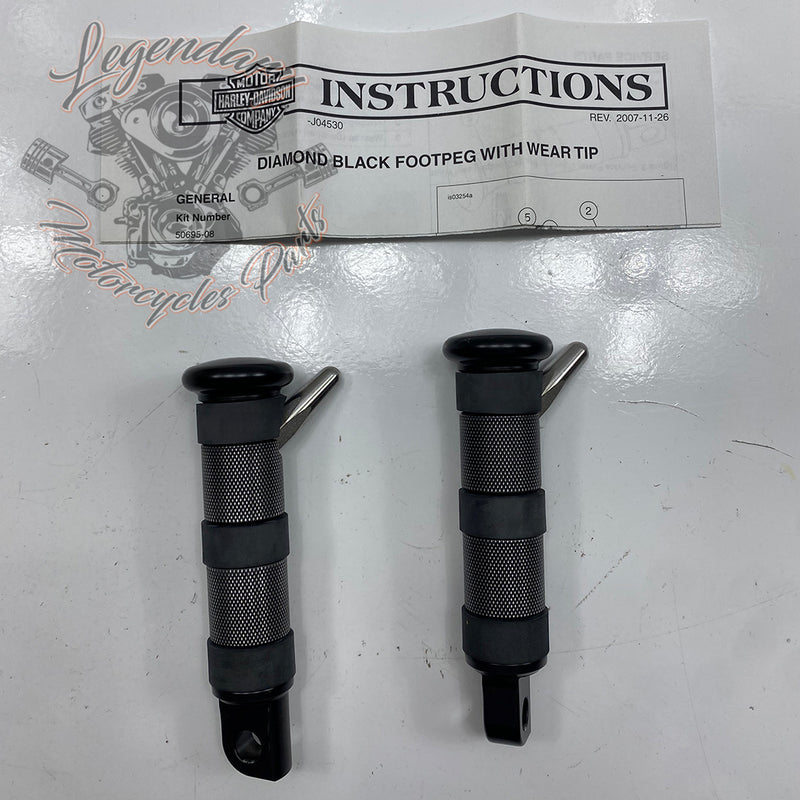 Diamond Black Footpegs OEM 50695-08