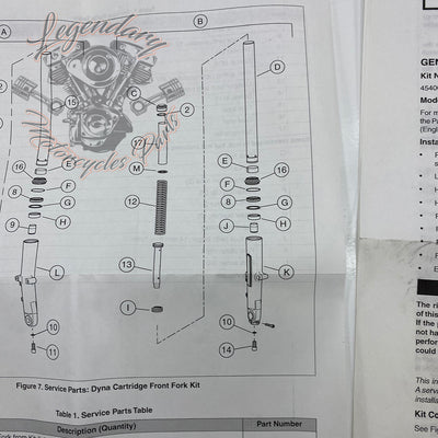 Zestaw wideł z pojedynczym wkładem Premium Ride OEM 45400058